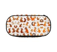 HJLUUFT Estuche para lápices con estampado de ardillas, simple y resistente, multifuncional, organizador de papelería de oficina