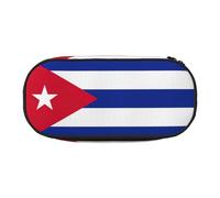 HJLUUFT Estuche para lápices con estampado de bandera cubana, simple, resistente, multifuncional, organizador de papelería de oficina