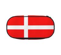 HJLUUFT Estuche para lápices con estampado de bandera danesa de Dinamarca, simple, resistente, multifuncional, organizador de papelería de oficina