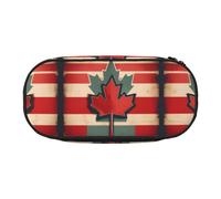 HJLUUFT Estuche para lápices con estampado de bandera de Canadá, simple, resistente, multifuncional, organizador de papelería de oficina