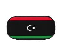 HJLUUFT Estuche para lápices con estampado de bandera de Libia, simple, resistente, multifuncional, organizador de papelería de oficina
