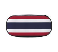HJLUUFT Estuche para lápices con estampado de bandera de Tailandia, simple, resistente, multifuncional, organizador de papelería de oficina
