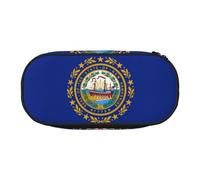 HJLUUFT Estuche para lápices con estampado de bandera del estado de New Hampshire, simple, resistente, multifuncional, organizador de papelería de oficina