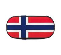 HJLUUFT Estuche para lápices con estampado de bandera noruega, simple, resistente, multifuncional, organizador de papelería de oficina