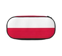 HJLUUFT Estuche para lápices con estampado de bandera polaca, simple, resistente, multifuncional, organizador de papelería de oficina