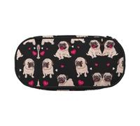 HJLUUFT Estuche para lápices con estampado de carlino simple, resistente, multifuncional, organizador de papelería de oficina