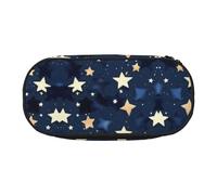 HJLUUFT Estuche para lápices con estampado de cielo y estrellas, color azul marino, simple, resistente, multifuncional, organizador de papelería de oficina