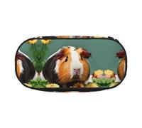 HJLUUFT Estuche para lápices con estampado de cobayas, simple, resistente, multifuncional, organizador de papelería de oficina