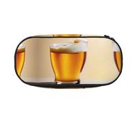 HJLUUFT Estuche para lápices con estampado de espuma de cerveza, simple, resistente, multifuncional, organizador de papelería de oficina