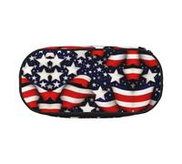 HJLUUFT Estuche para lápices con estampado de estrellas y rayas de bandera estadounidense, simple, resistente, multifuncional, organizador de papelería de oficina