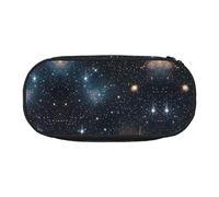 HJLUUFT Estuche para lápices con estampado de galaxias y estrellas, simple y resistente, multifuncional, organizador de papelería de oficina