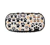 HJLUUFT Estuche para lápices con estampado de huellas de perro, simple, resistente, multifuncional, organizador de papelería de oficina