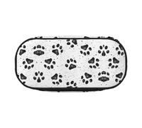 HJLUUFT Estuche para lápices con estampado de huellas de perro, simple, resistente, multifuncional, organizador de papelería de oficina