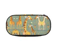 HJLUUFT Estuche para lápices con estampado de jirafas de dibujos animados salvajes, simple, resistente, multifuncional, organizador de papelería de oficina