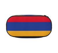 HJLUUFT Estuche para lápices con estampado de la bandera de Armenia, simple, resistente, multifuncional, organizador de papelería de oficina