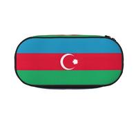 HJLUUFT Estuche para lápices con estampado de la bandera de Azerbaiyán, simple, resistente, multifuncional, organizador de papelería de oficina