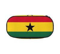 HJLUUFT Estuche para lápices con estampado de la bandera de Ghana, simple, resistente, multifuncional, organizador de papelería de oficina