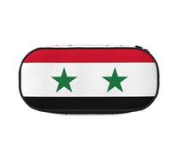 HJLUUFT Estuche para lápices con estampado de la bandera de la República Árabe Siria, simple, resistente, multifuncional, organizador de papelería de oficina
