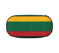 HJLUUFT Estuche para lápices con estampado de la bandera de Lituania, simple, resistente, multifuncional, organizador de papelería de oficina