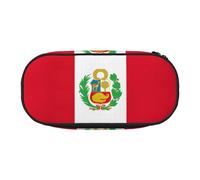 HJLUUFT Estuche para lápices con estampado de la bandera de Perú, simple, resistente, multifuncional, organizador de papelería de oficina