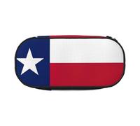 HJLUUFT Estuche para lápices con estampado de la bandera del estado de Texas, simple, resistente, multifuncional, organizador de papelería de oficina