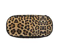 HJLUUFT Estuche para lápices con estampado de leopardo rugoso, simple, resistente, multifuncional, organizador de papelería de oficina