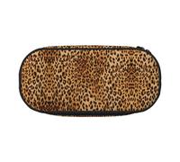 HJLUUFT Estuche para lápices con estampado de leopardo, simple, resistente, multifuncional, organizador de papelería de oficina