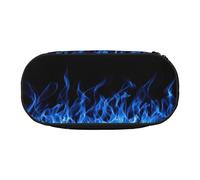 HJLUUFT Estuche para lápices con estampado de llama azul, simple, resistente, multifuncional, organizador de papelería de oficina