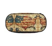 HJLUUFT Estuche para lápices con estampado de mapas vintage de los Estados Unidos, organizador para oficina, universidad, escuela, uso diario