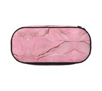 HJLUUFT Estuche para lápices con estampado de mármol rosa, simple, resistente, multifuncional, organizador de papelería de oficina