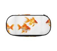 HJLUUFT Estuche para lápices con estampado de peces dorados, simple, resistente, multifuncional, organizador de papelería de oficina