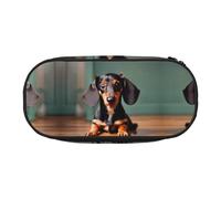 HJLUUFT Estuche para lápices con estampado de perro salchicha con diseño de perro salchicha, simple, resistente, multifuncional, organizador de papelería de oficina