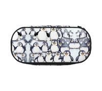HJLUUFT Estuche para lápices con estampado de pingüinos de bebé, simple, resistente, multifuncional, organizador de papelería de oficina