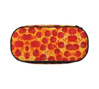 HJLUUFT Estuche para lápices con estampado de pizza y pepperoni 3D, simple, resistente, multifuncional, organizador de papelería de oficina