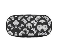 HJLUUFT Estuche para lápices con impresión de mando de juego, simple, resistente, multifuncional, organizador de papelería de oficina