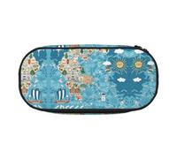 HJLUUFT Estuche para lápices con impresión de mapa de Grecia, simple, resistente, multifuncional, organizador de papelería de oficina