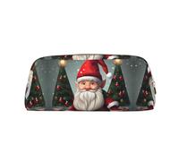 HJLUUFT Estuche portátil de piel con diseño de gnomo tradicional de Navidad, almacenamiento de maquillaje, bolsa de maquillaje, ideal para lápices, bolsa de maquillaje y artículos pequeños