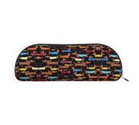 HJLUUFT Estuche semicircular de cuero con texto en inglés "I Love My Dog" y bolsa de maquillaje, solución de almacenamiento conveniente para tus artículos esenciales