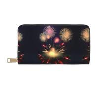 HJLUUFT Explosion Fireworks - Cartera 3D para mujer, diseño delgado y minimalista, ideal para tarjetas de crédito y efectivo, piel sintética, cremallera de metal, Blanco, Talla única, Classic