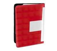 HJLUUFT Funda de cuero para pasaporte con estampado de bandera suiza para hombres y mujeres, cartera de viaje, funda para pasaporte para la familia