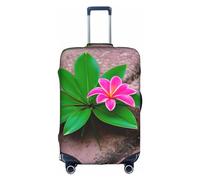HJLUUFT Funda de equipaje a medida con diseño de plantas tropicales de flores rosadas, personaliza y localiza tu maleta sin esfuerzo, funda para maleta, Blanco, S