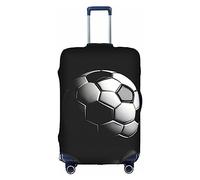 HJLUUFT Funda de equipaje a medida con texto en inglés "I Like Soccer Travel in Style", personaliza y localiza tu maleta sin esfuerzo, Blanco, M