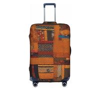 HJLUUFT Funda de equipaje con diseño de retazos de tela africana. Protege y personaliza tu maleta con funda aprobada por la TSA, fundas de maleta para equipaje, Blanco, L