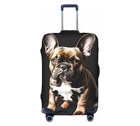 HJLUUFT Funda de equipaje personalizada de bulldog francés de orejas largas, protección de maleta con diseño aprobado por la TSA, se adapta a la mayoría de maletas de 28 pulgadas, Blanco, S