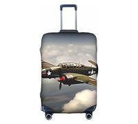 HJLUUFT Funda de equipaje personalizada para aviones de la Segunda Guerra Mundial, protección de maleta con diseño aprobado por la TSA, se adapta a la mayoría de maletas de 28 pulgadas, Blanco, S