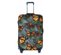 HJLUUFT Funda para equipaje con diseño de mariposas monarcas. Protege y personaliza tu maleta con funda aprobada por la TSA, fundas para maleta para equipaje, Blanco, S