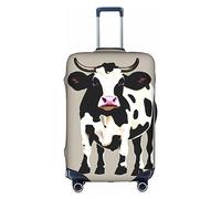 HJLUUFT Funda protectora de equipaje con puntos negros de vaca, protector de maleta aprobado por la TSA, diseño personalizado para una fácil identificación, Blanco, L