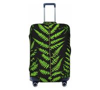 HJLUUFT Funda protectora de equipaje de viaje con diseño de silueta de planta natural, diseño de hojas de helecho, lavable, antiarañazos, Black, XL
