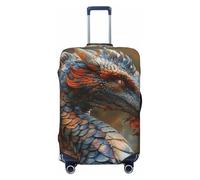HJLUUFT Funda protectora de equipaje de viaje con estampado de dragón extraño, lavable, antiarañazos, Black, S