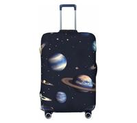HJLUUFT Funda protectora de equipaje de viaje con estampado de estrellas y sistema galáctico, antiarañazos, lavable, antiarañazos, Black, XL